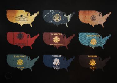Passport Map USA - Limited Edition of 50 thumb