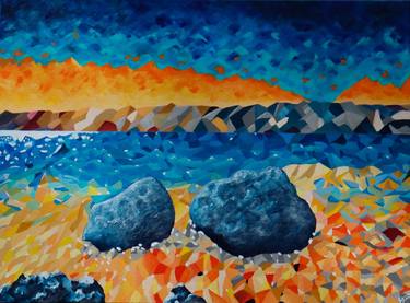 Original Abstract Beach Paintings by Stasys Mikutavičius