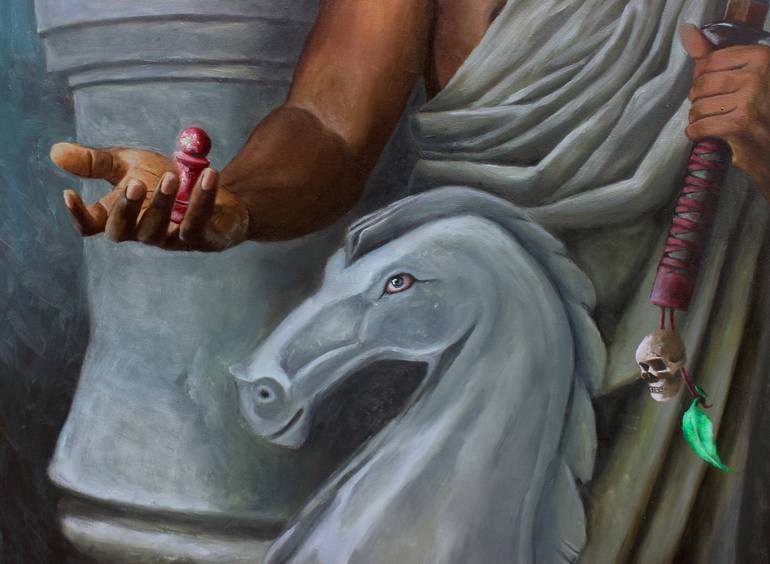 Original Surrealism Men Painting by Chidiebere Umeasiegbu