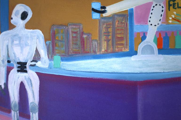 Original Artificial Intelligence Science/Technology Painting by Gustavo De Leon De Mula