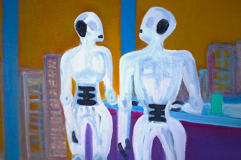 Original Artificial Intelligence Science/Technology Painting by Gustavo De Leon De Mula