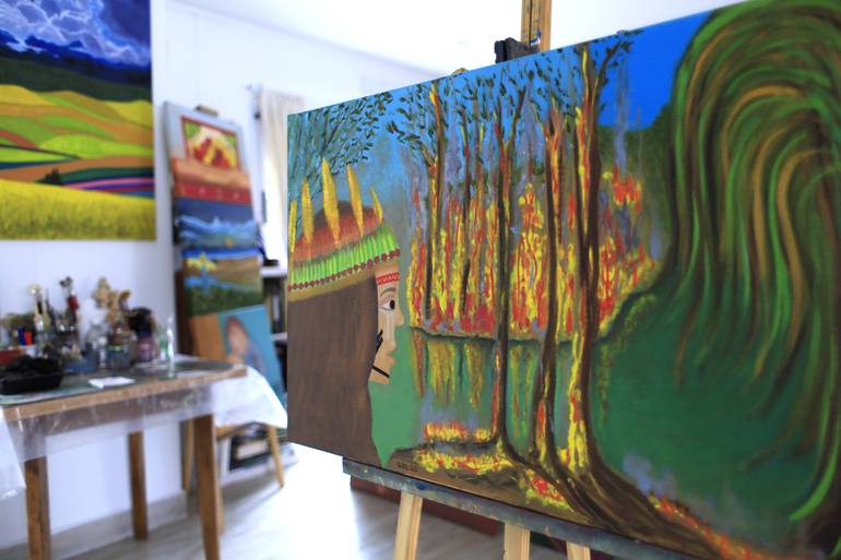 Original Documentary Beach Painting by Gustavo De Leon De Mula