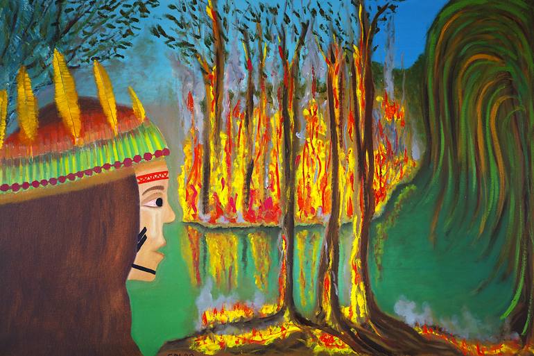 Original Documentary Beach Painting by Gustavo De Leon De Mula