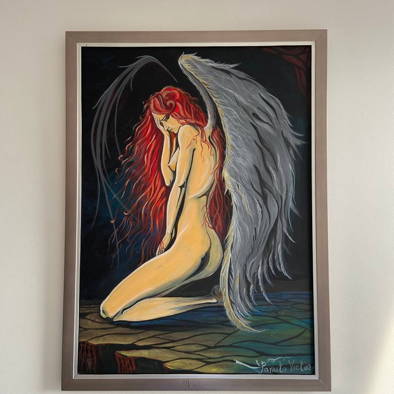 Original Surrealism Religion Painting by Victor Panuta