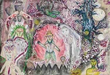 Original Abstract Expressionism Fantasy Mixed Media by Daniel Schwartz