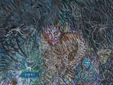 Original Abstract Expressionism Men Mixed Media by Daniel Schwartz