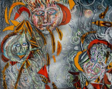 Original Folk Fantasy Mixed Media by Daniel Schwartz