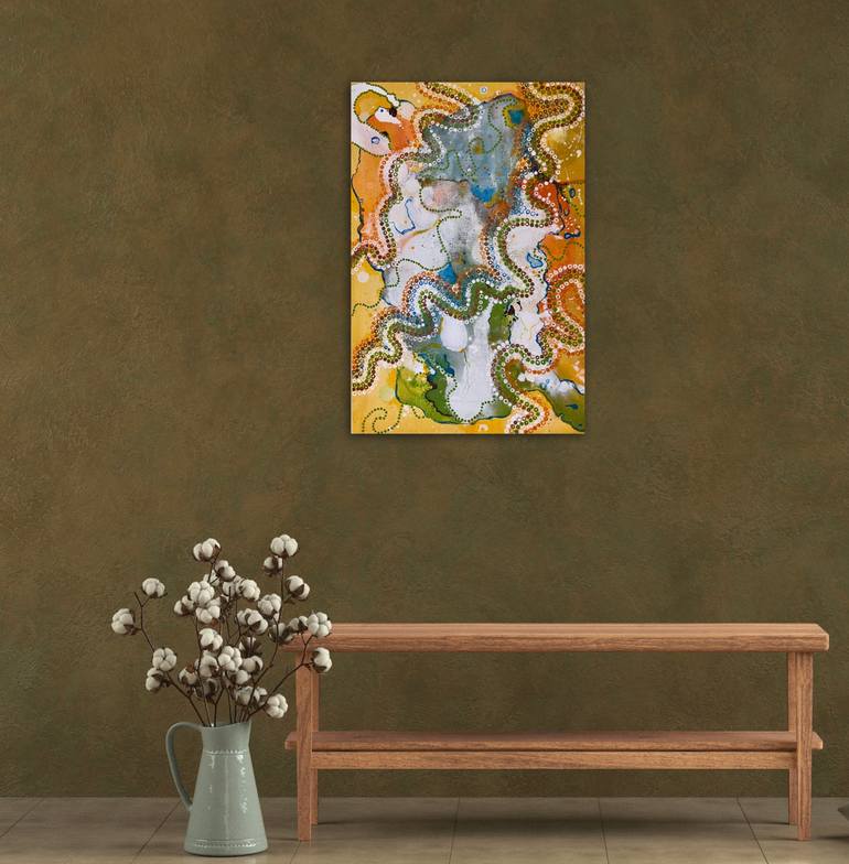 Original Abstract Expressionism Abstract Painting by Julia Vujcho