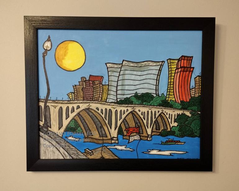Original Expressionism Architecture Painting by Gustavo Forselledo