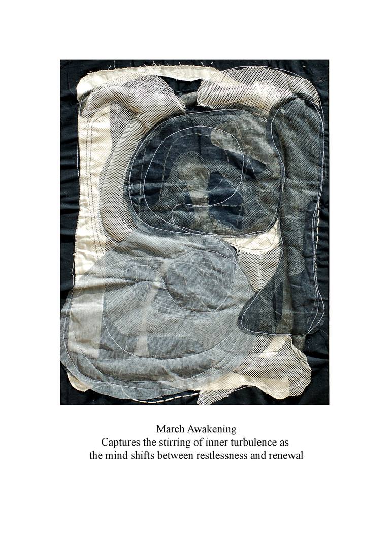 Original Black & White Abstract Mixed Media by Priyanka Das
