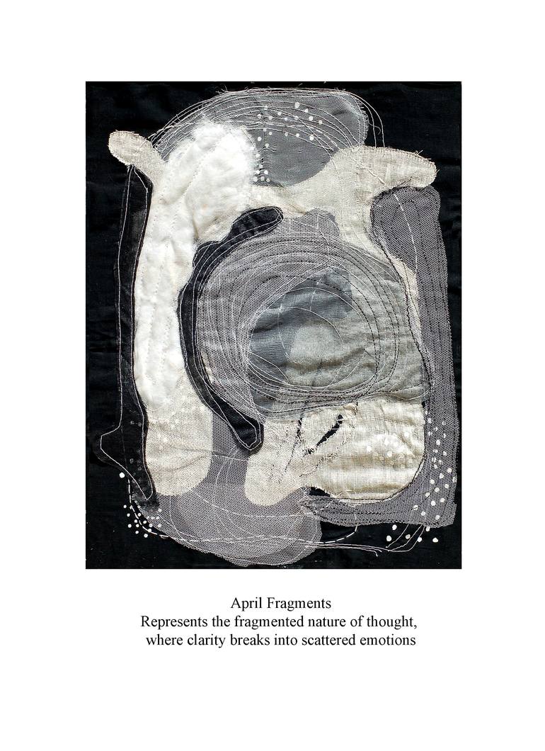 Original Black & White Abstract Mixed Media by Priyanka Das