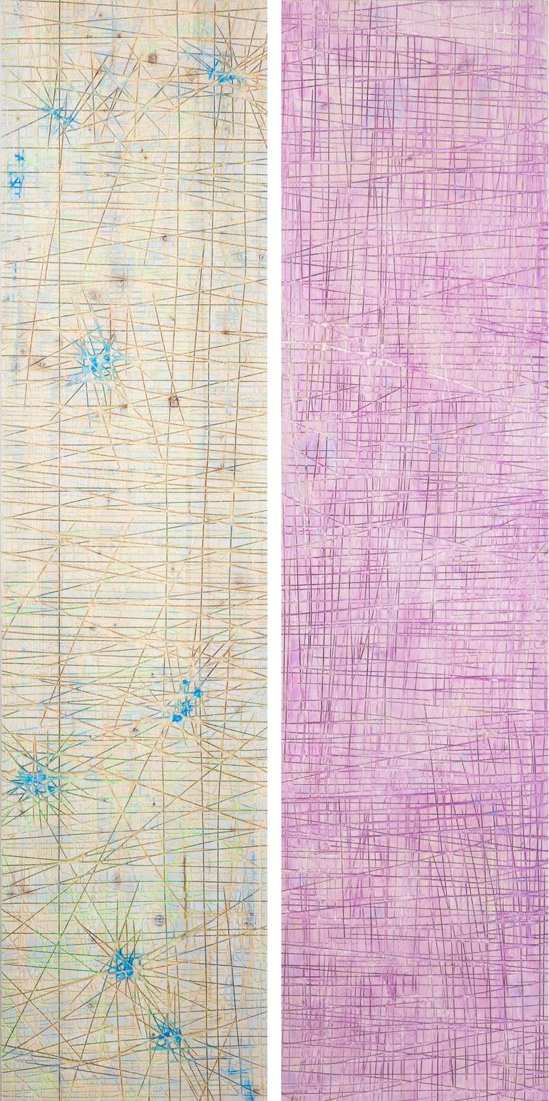 Original Abstract Painting by Ulrich Erkelenz | Abstract Art on Wood | Set 11