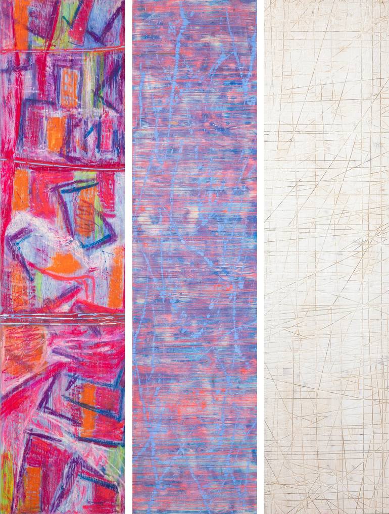 Original Abstract Painting by Ulrich Erkelenz | Abstract Art on Wood | Set 54