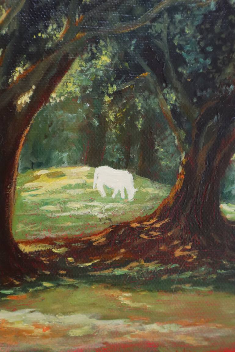 Original Art Deco Nature Painting by Linyu Wang