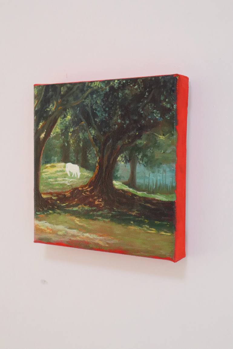 Original Art Deco Nature Painting by Linyu Wang