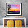 Golden Sunset Landscape Painting