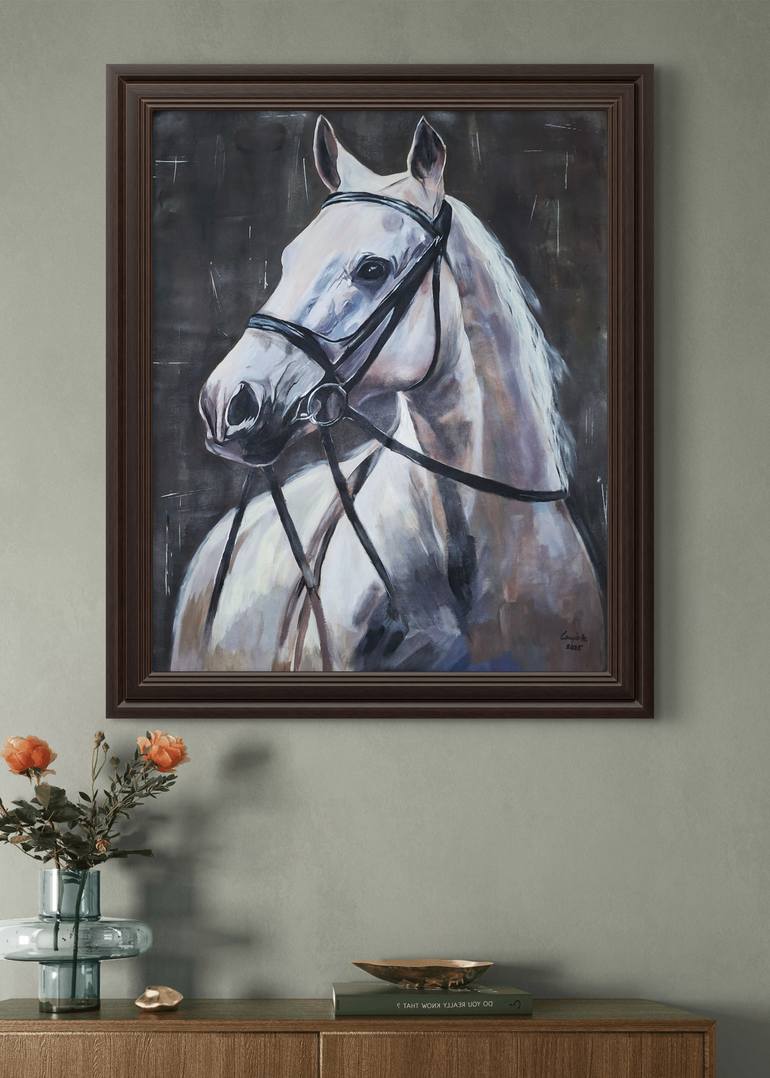 Original Realism Horse Painting by Anita Csapó