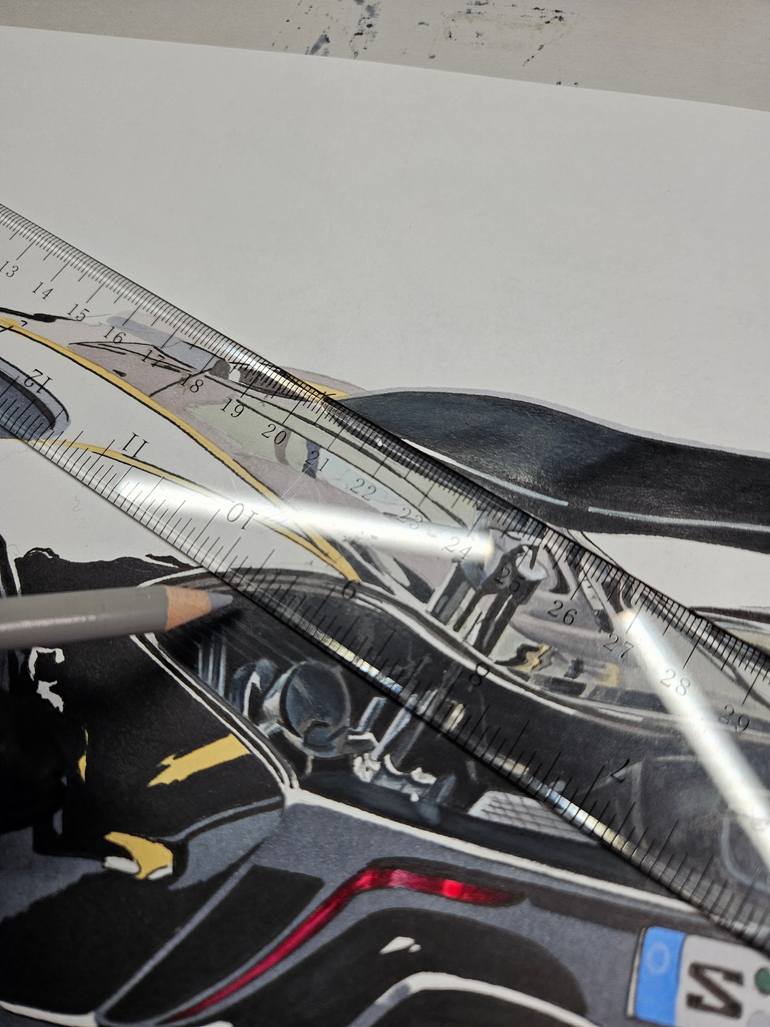 Original Photorealism Car Drawing by Supercar Core Division