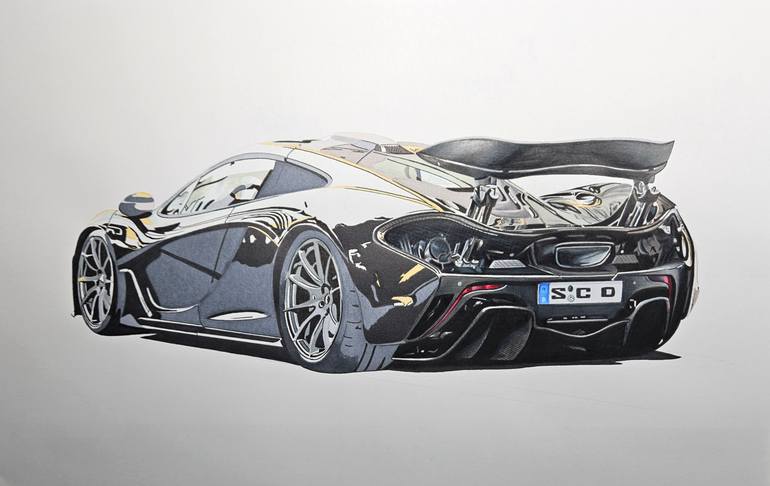 Original Photorealism Car Drawing by Supercar Core Division