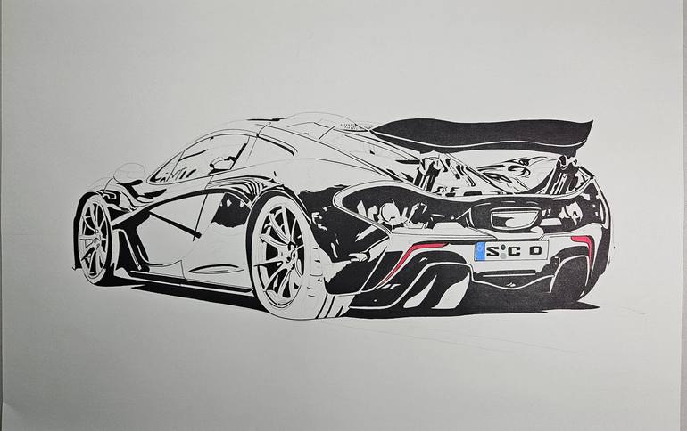 Original Photorealism Car Drawing by Supercar Core Division
