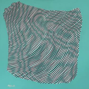 Original Op Art Abstract Painting by Maarten Van Den Berg