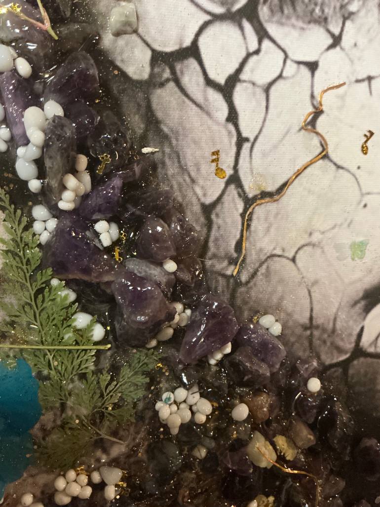 Original Art Nouveau Floral Mixed Media by Dana Casey