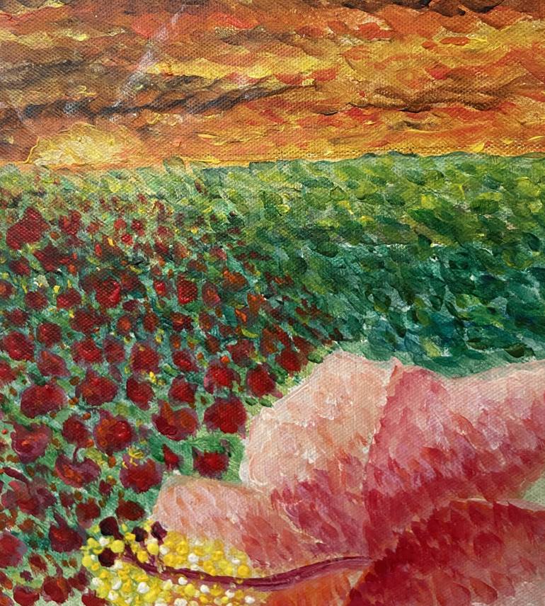 Original Conceptual Floral Painting by Janet Tu