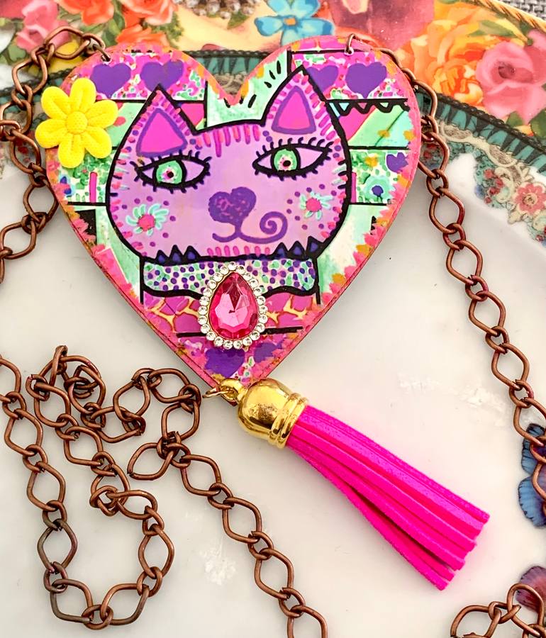 Original Abstract Cats Collage by Cecilia Marienkoff