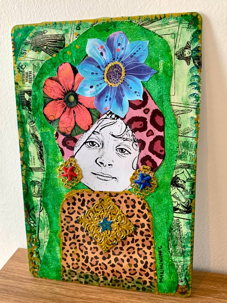 Original Art Nouveau Abstract Collage by Cecilia Marienkoff