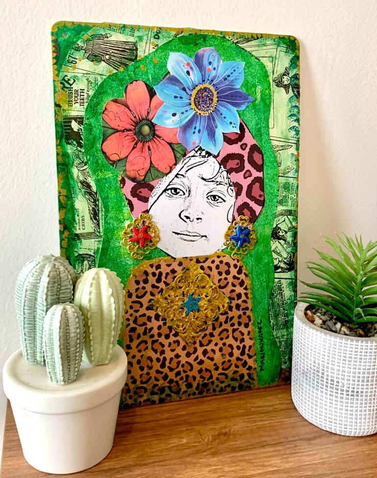 Original Art Nouveau Abstract Collage by Cecilia Marienkoff