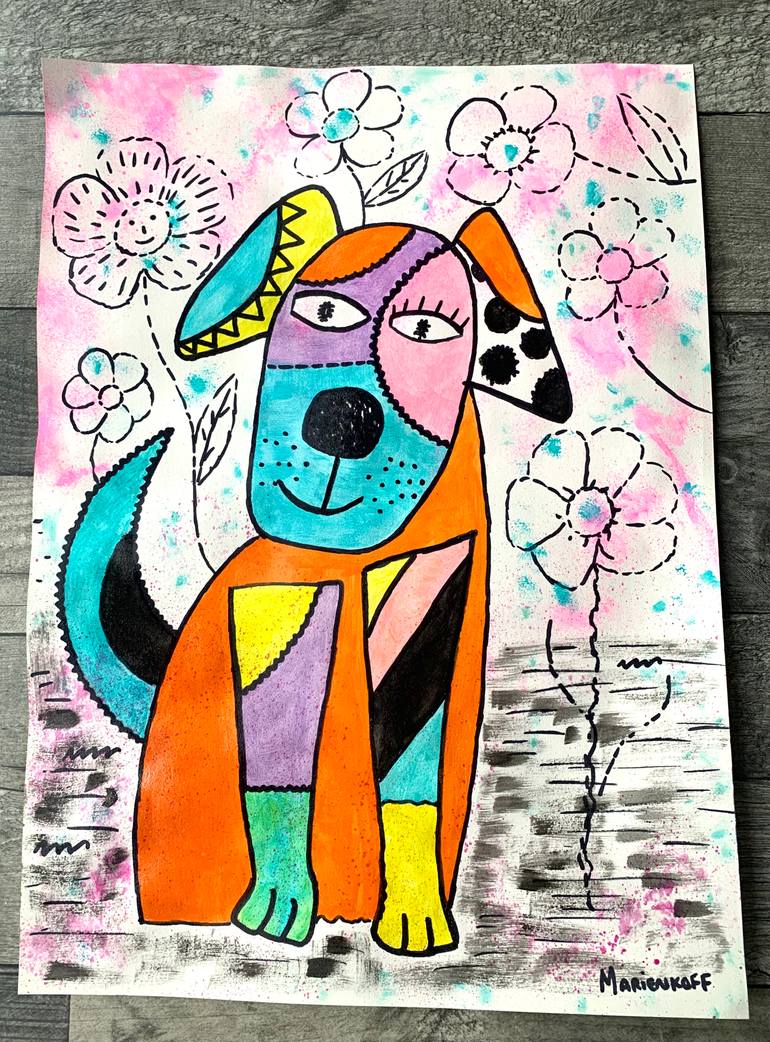 Original Abstract Animal Painting by Cecilia Marienkoff