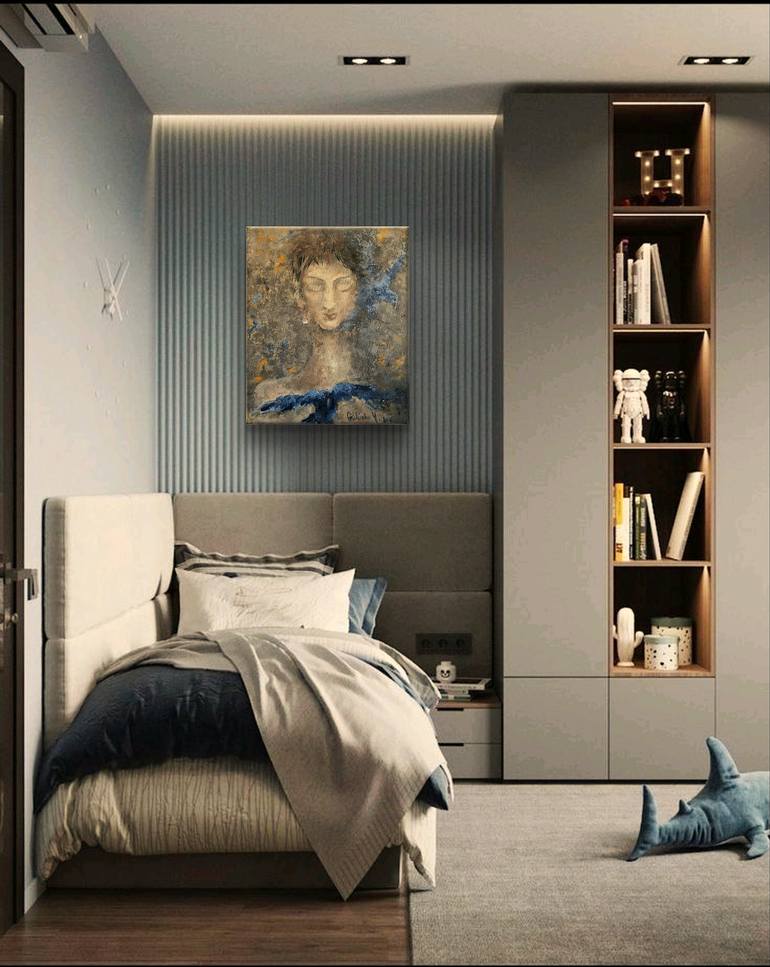 Original Expressionism People Painting by Yuka Gubenko