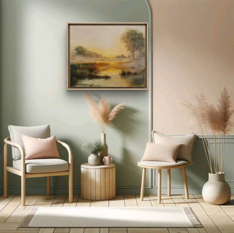 Original Impressionism Landscape Painting by Yuka Gubenko