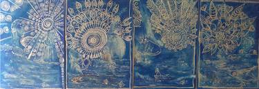 Original Expressionism Fantasy Mixed Media by Jeannine Viljoen