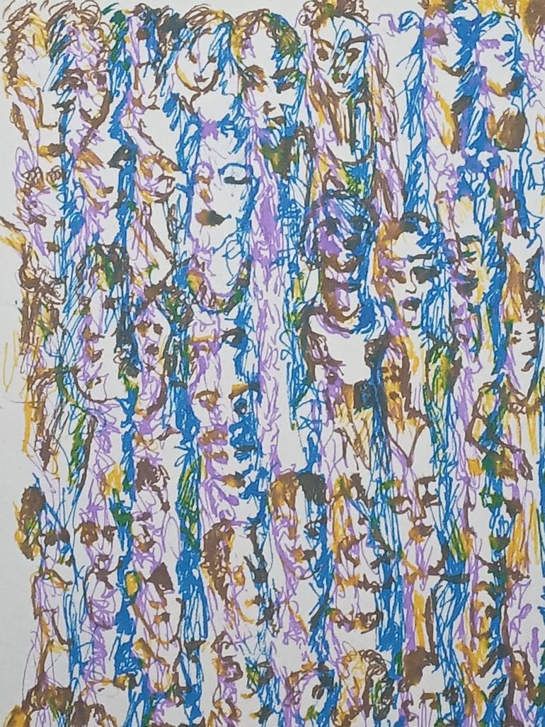 Original Abstract Expressionism Fantasy Drawing by Jeannine Viljoen