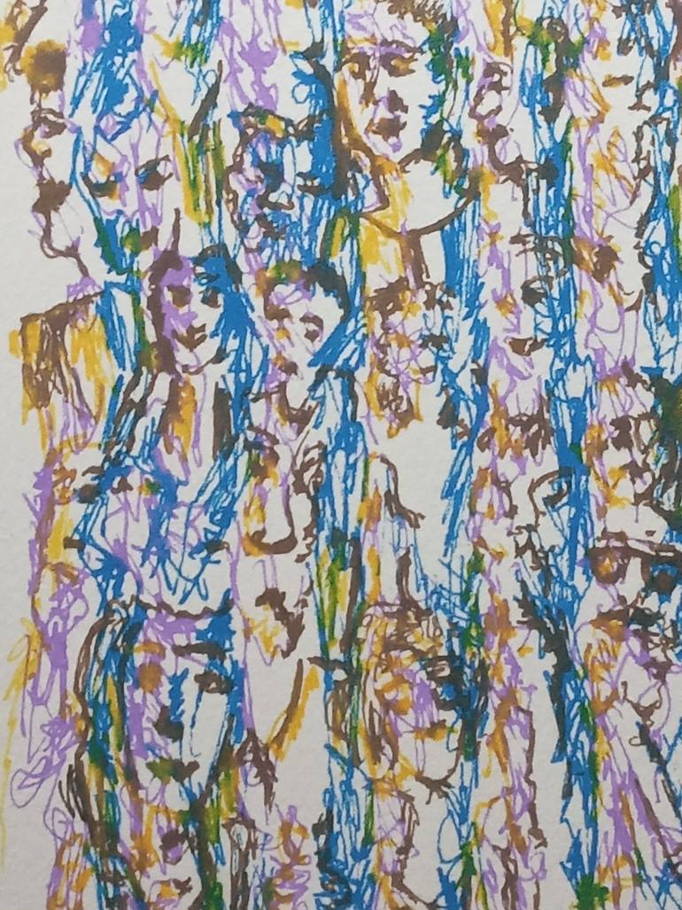Original Abstract Expressionism Fantasy Drawing by Jeannine Viljoen