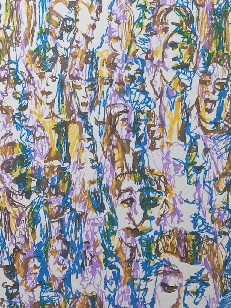 Original Abstract Expressionism Fantasy Drawing by Jeannine Viljoen