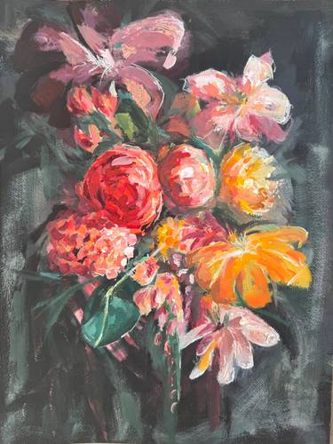 Original Baroque Floral Painting by Susie Young