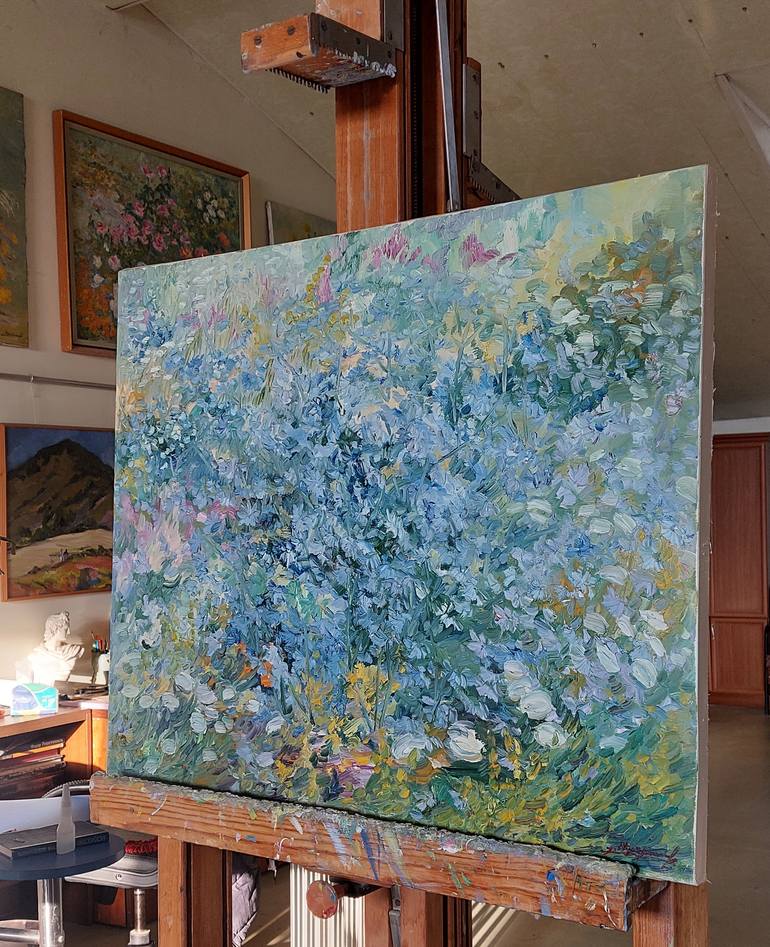 Original Expressionism Floral Painting by Lems Nersisyan