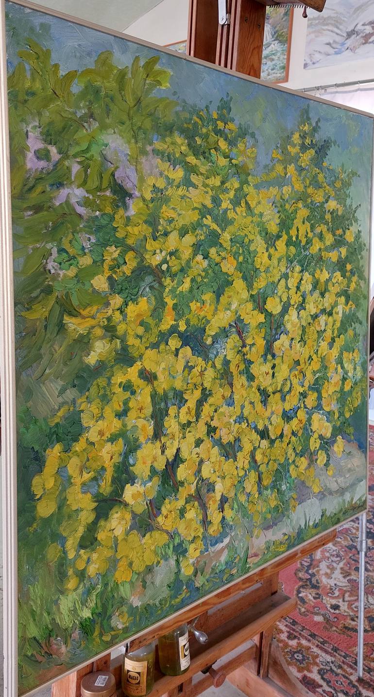 Original Expressionism Floral Painting by Lems Nersisyan