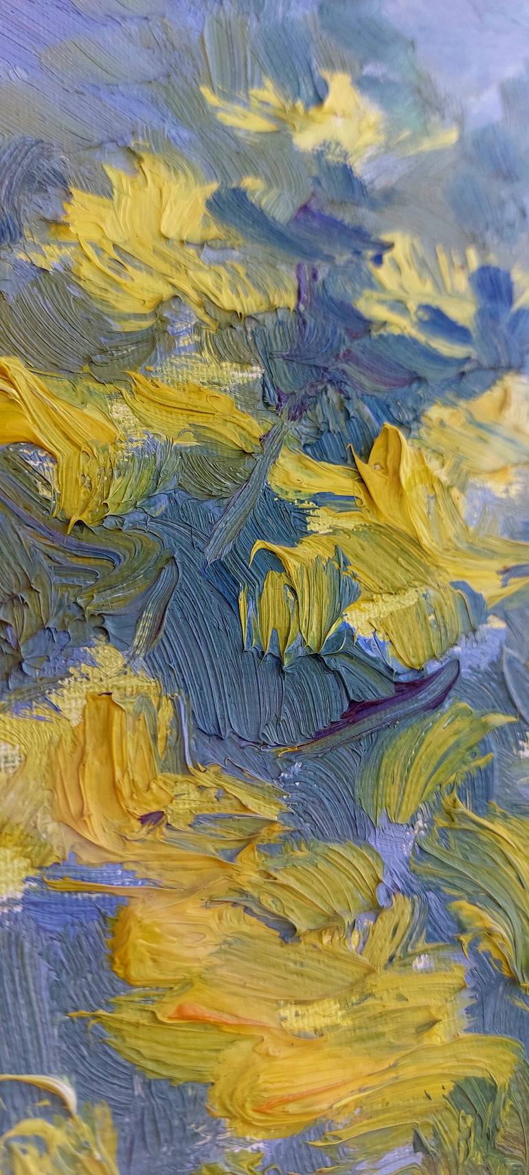 Original Expressionism Floral Painting by Lems Nersisyan