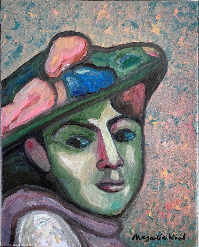 Original Expressionism Women Painting by Magnolia Wood
