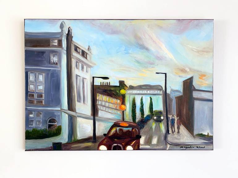 Original Contemporary Cities Painting by Magnolia Wood