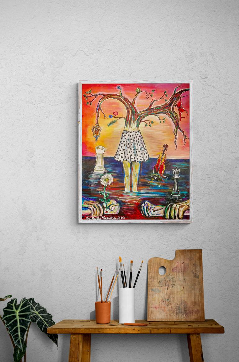 Original Conceptual Women Painting by Anastasiia Trehubova