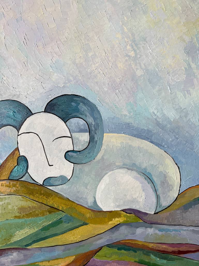 Original Abstract Expressionism Religion Painting by Mariya Zeltsman