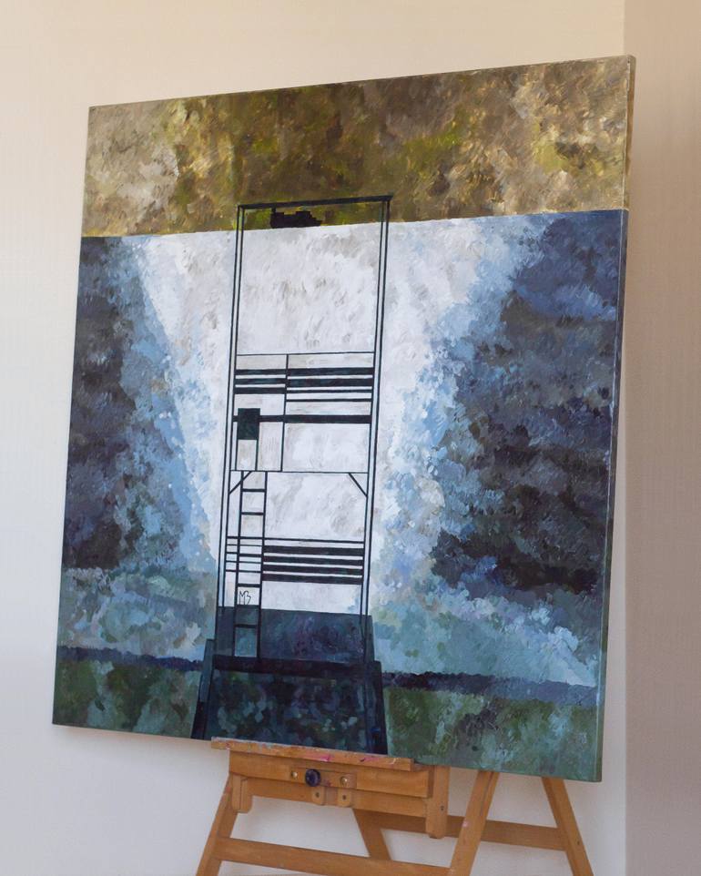 Original Abstract Expressionism Landscape Painting by Mariya Zeltsman