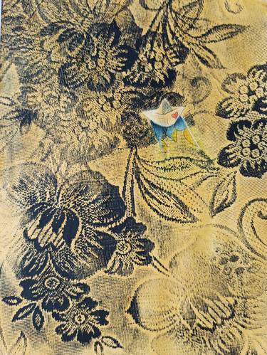 Original Art Deco Floral Mixed Media by Vika Hunina