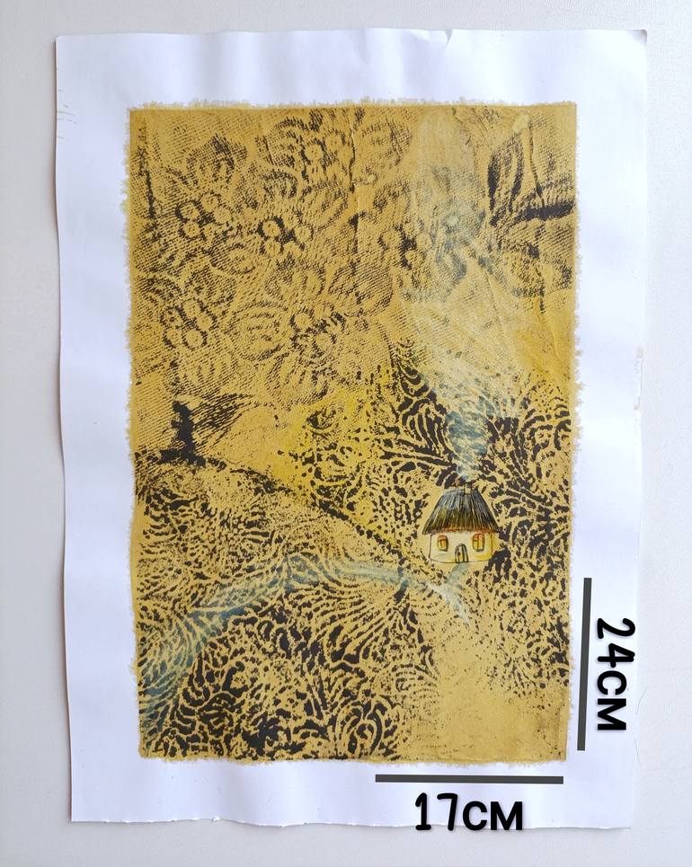 Original Art Deco Floral Mixed Media by Viktoriia Hunina