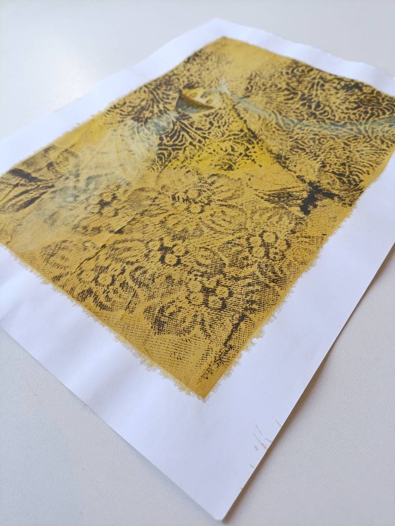 Original Art Deco Floral Mixed Media by Viktoriia Hunina