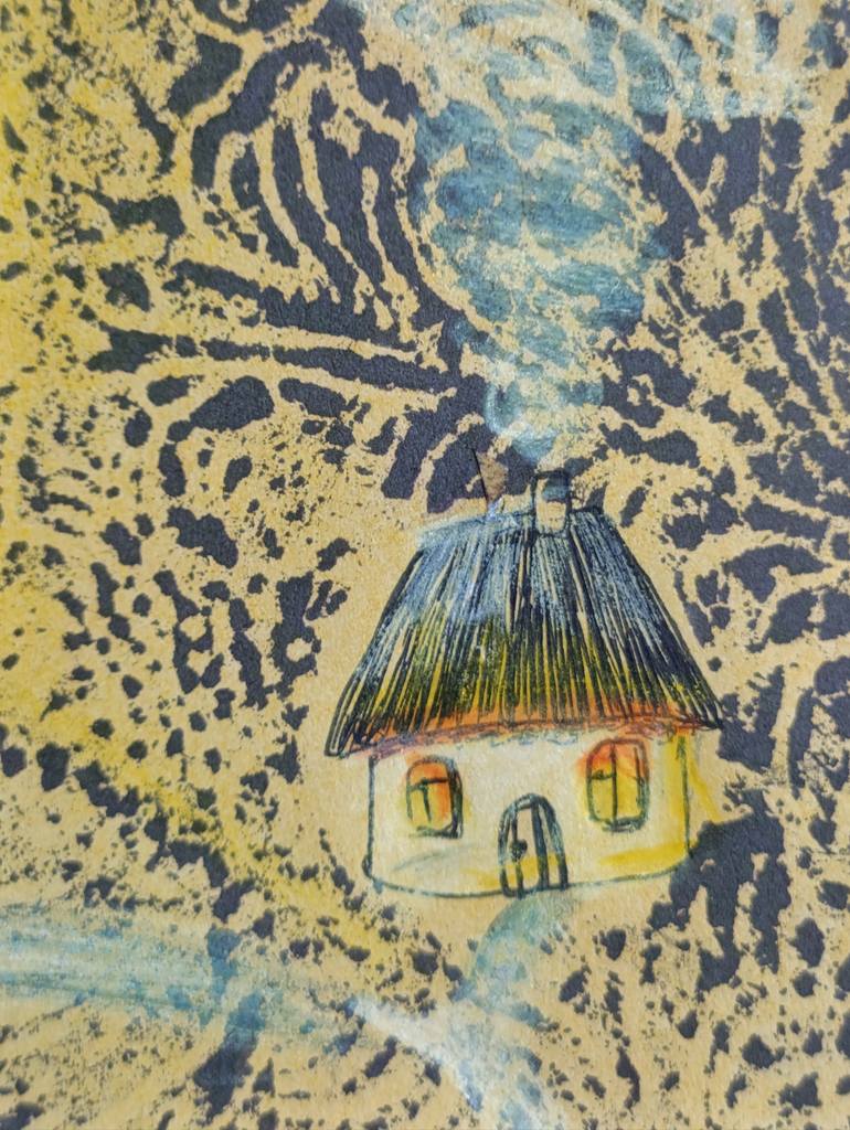 Original Art Deco Floral Mixed Media by Viktoriia Hunina